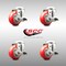 Service Caster 3 Inch 316SS Red Polyurethane Wheel Swivel Bolt Hole Caster Set with Brake SCC SCC-SS316BH20S314-PPUB-RED-TLB-4 - alternate 5